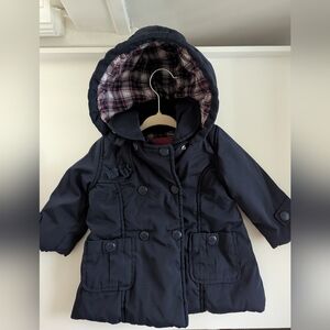 Jacadi Paris little girls Winter Peacoat Navy